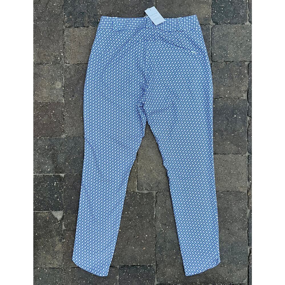 NWT Peter Millar blue print activewear golf stretch pants size 4 - Picture 3 of 7